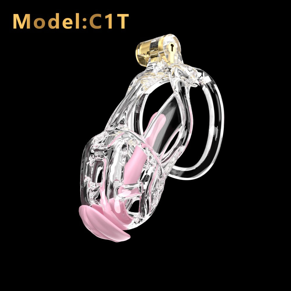 3D Printed Male Chastity Cage with Lock & 5 Rings – Resin Virginity Device for Men
