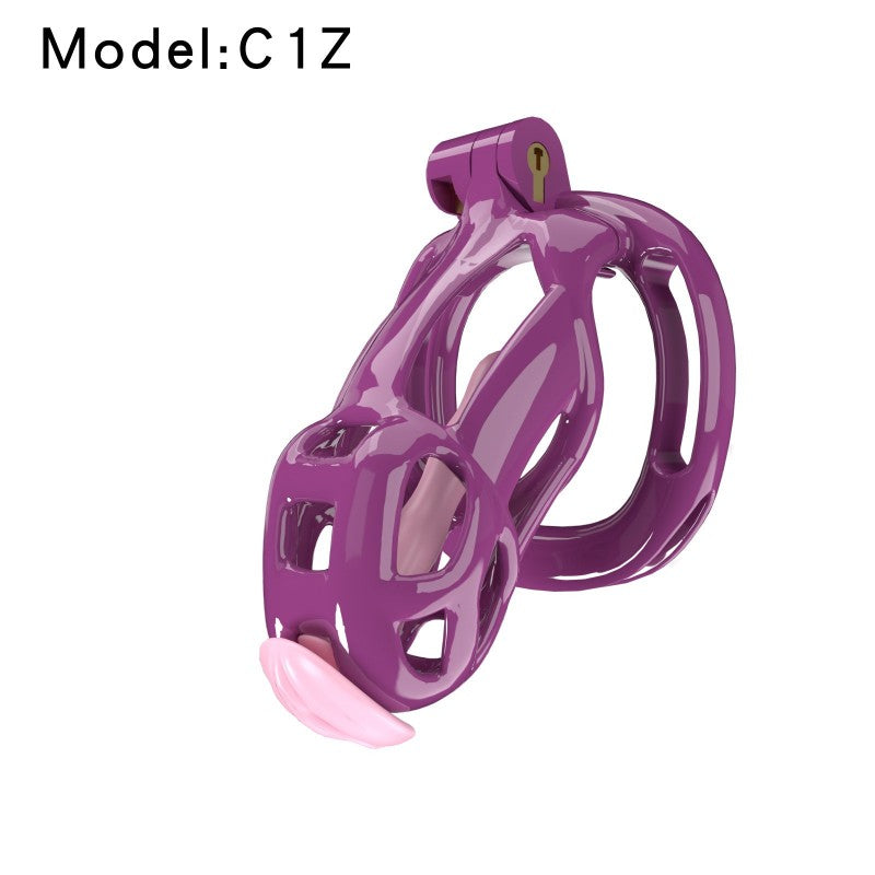 Purple Viper Chastity Cage – 5 Sizes, Wearable Base Ring, Sleek Snake Design