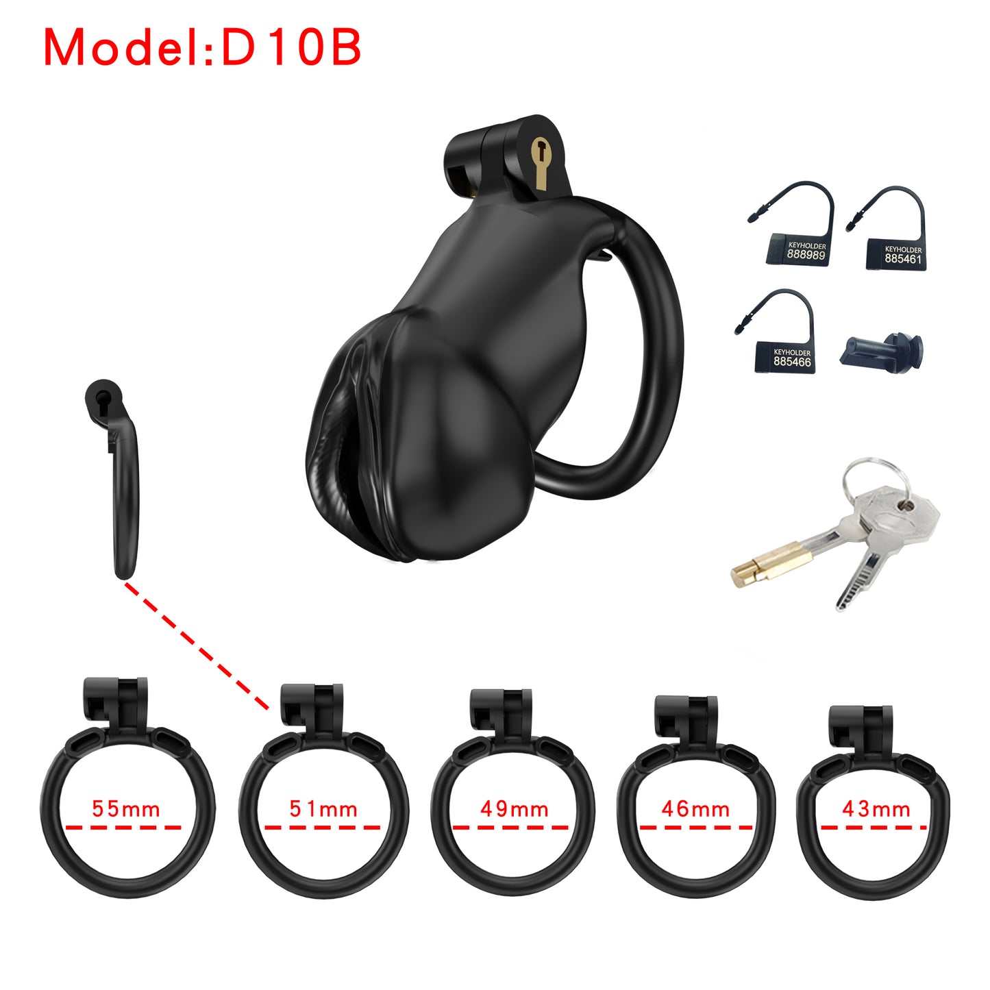 Resin Labia Chastity Lock with Perforated Design for Belt Use