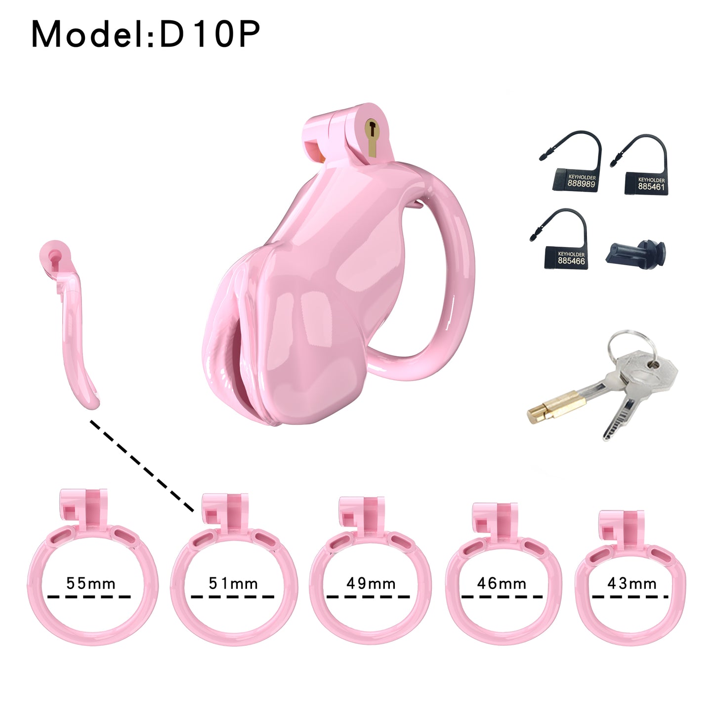 Resin Labia Chastity Lock with Perforated Design for Belt Use