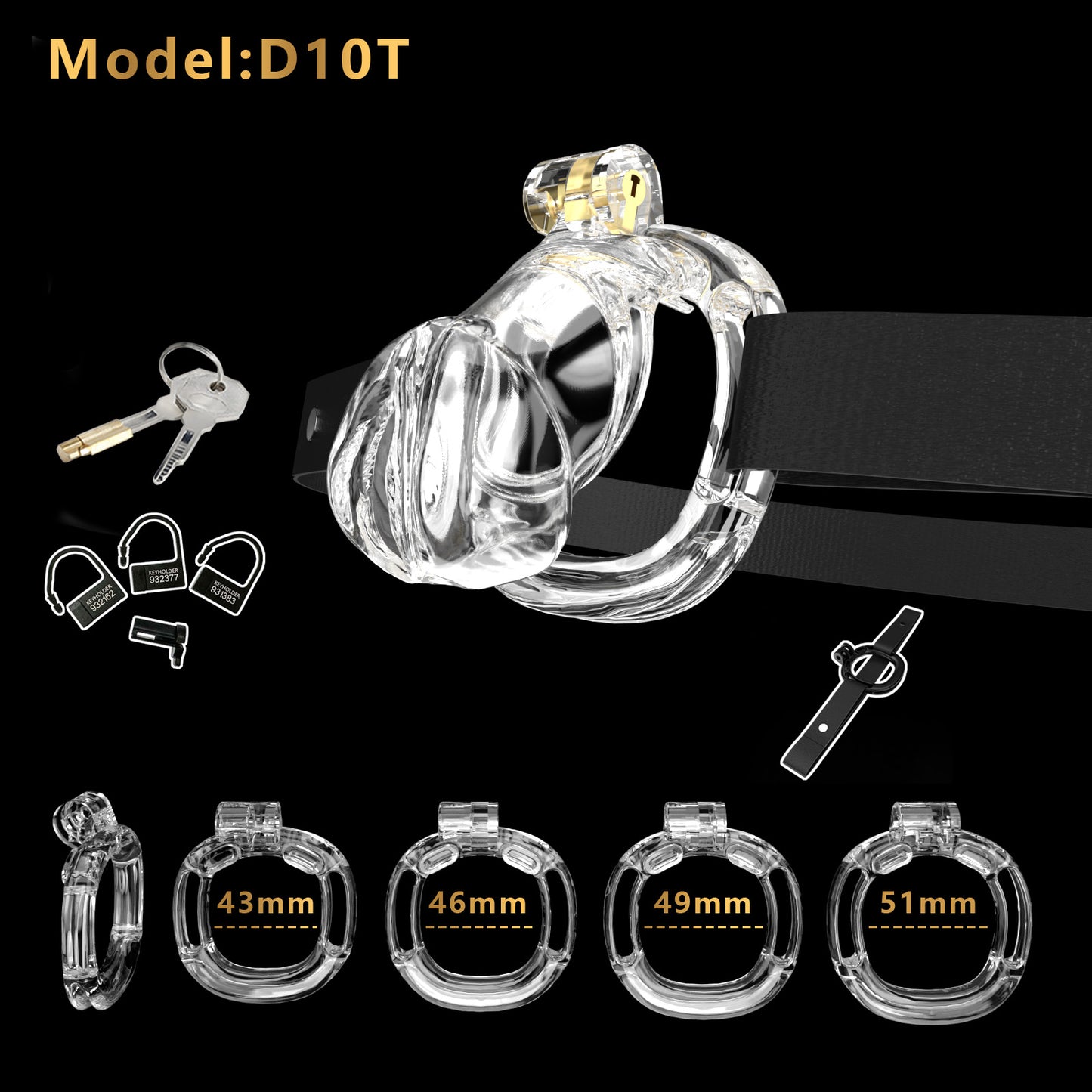 Resin Labia Chastity Lock with Perforated Design for Belt Use