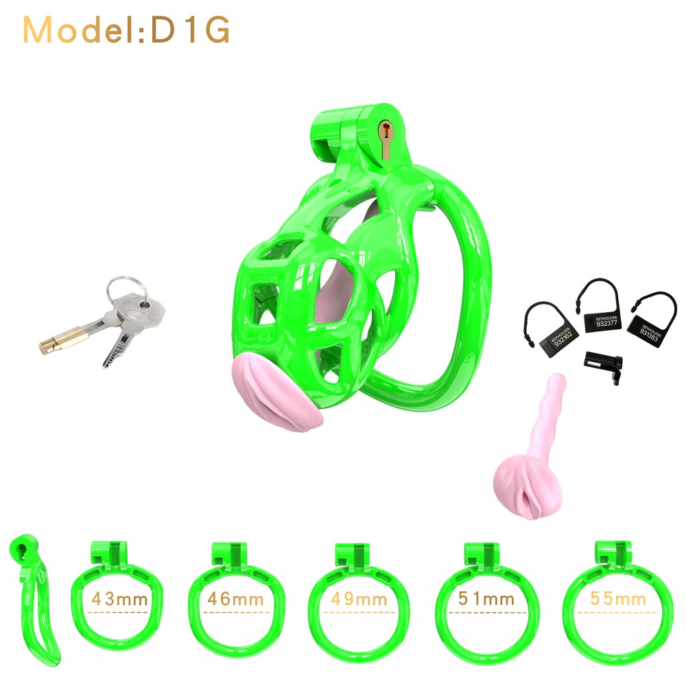 3D Printed Male Chastity Cage with Lock & 5 Rings – Resin Virginity Device for Men