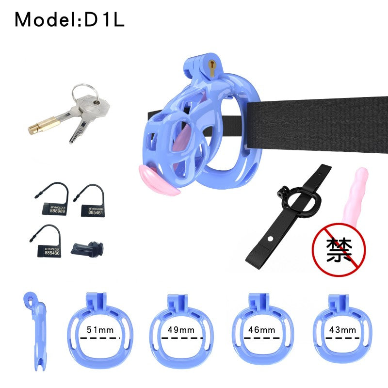 Blue Viper Chastity Cage – 5 Sizes, Wearable Base Ring, Sleek Snake Design