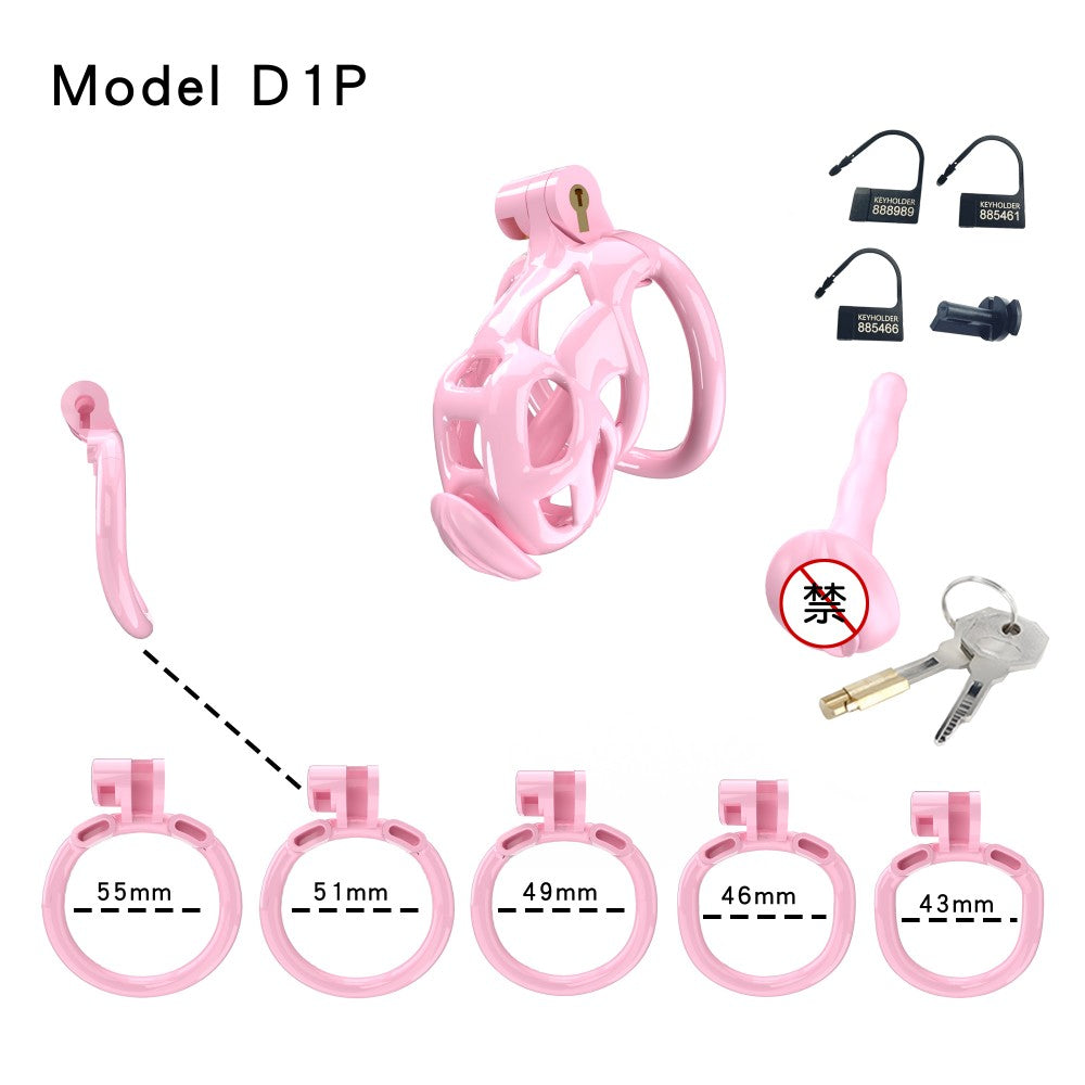 3D Printed Male Chastity Cage with Lock & 5 Rings – Resin Virginity Device for Men