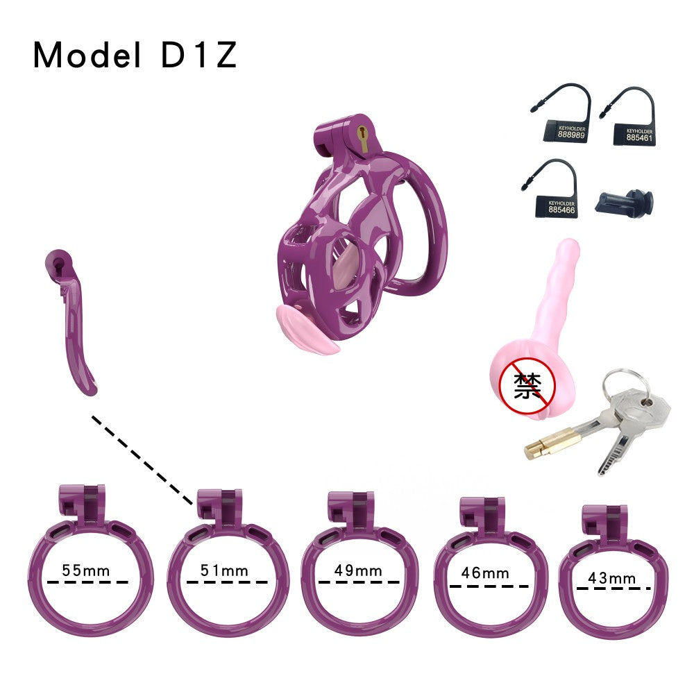 3D Printed Male Chastity Cage with Lock & 5 Rings – Resin Virginity Device for Men
