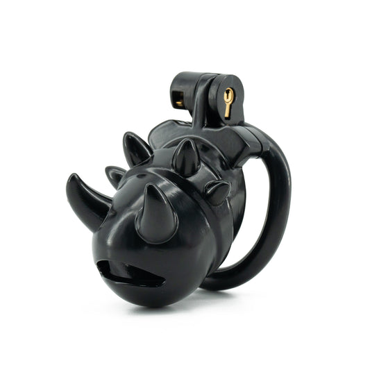 Demon Spiked Lightweight Resin Chastity Cage — Hidden Lock, 4 Rings, Ultimate Dark Control