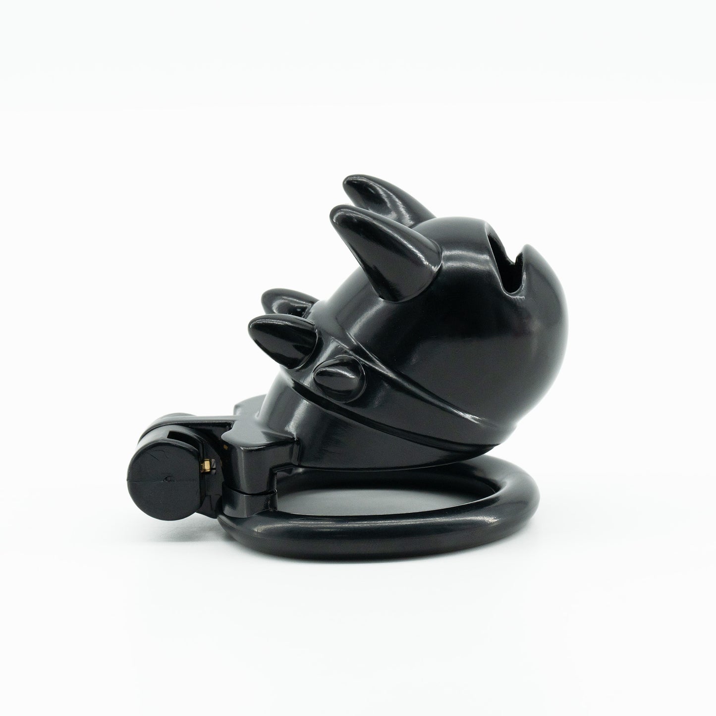 Demon Spiked Lightweight Resin Chastity Cage — Hidden Lock, 4 Rings, Ultimate Dark Control