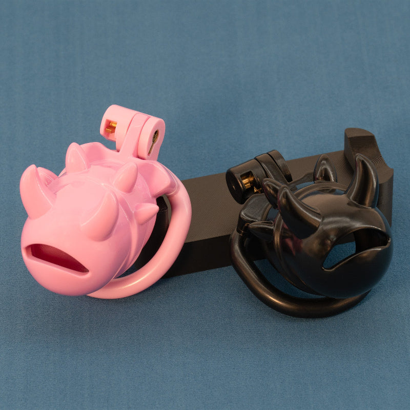 Demon Spiked Lightweight Resin Chastity Cage — Hidden Lock, 4 Rings, Ultimate Dark Control