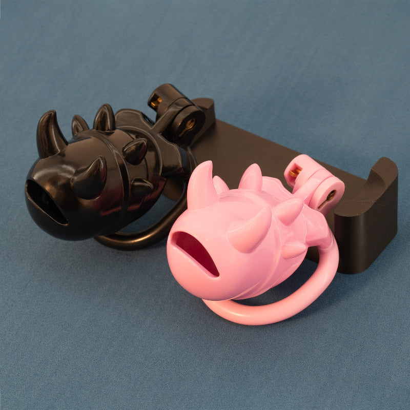 Demon Spiked Lightweight Resin Chastity Cage — Hidden Lock, 4 Rings, Ultimate Dark Control