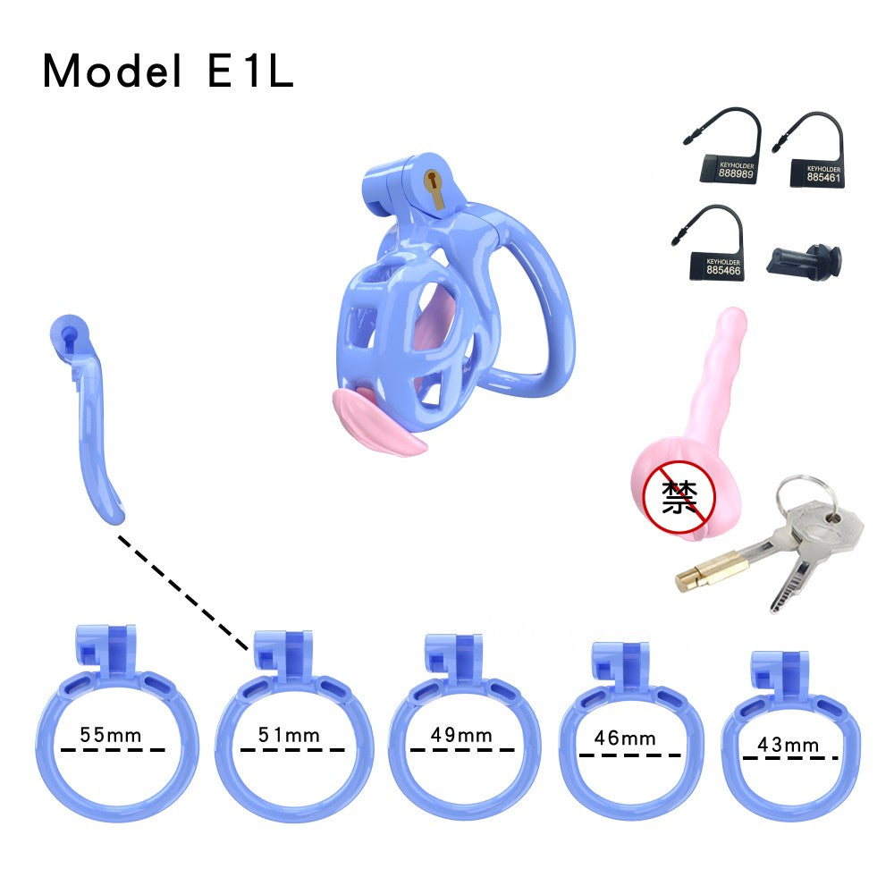 3D Printed Male Chastity Cage with Lock & 5 Rings – Resin Virginity Device for Men