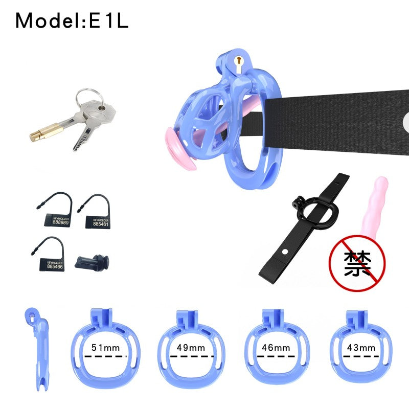 Blue Viper Chastity Cage – 5 Sizes, Wearable Base Ring, Sleek Snake Design