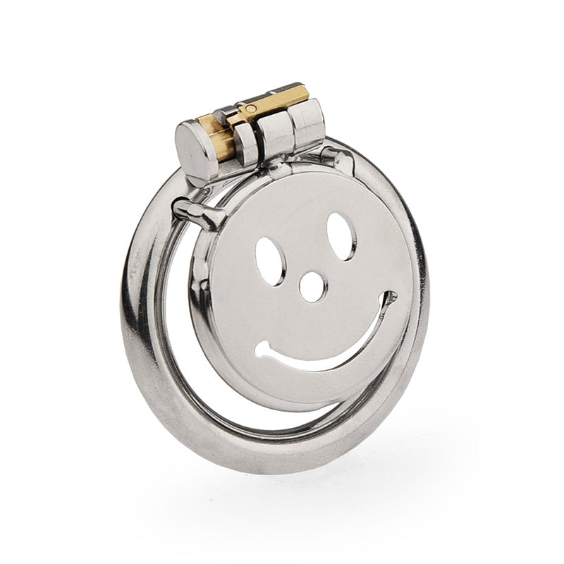 FLAT CHASTITY CAGE METAL MALE SMILEY