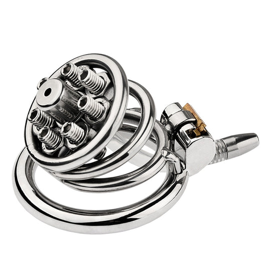 FLAT CHASTITY CAGE METAL SPIKED MELA