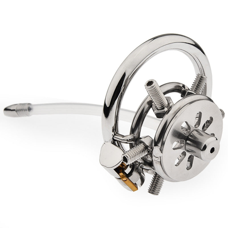 FLAT CHASTITY CAGE SPIKTED METAL