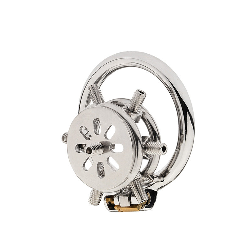 FLAT CHASTITY CAGE SPIKTED METAL