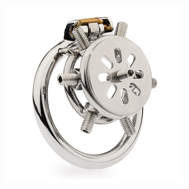 FLAT CHASTITY CAGE SPIKTED METAL