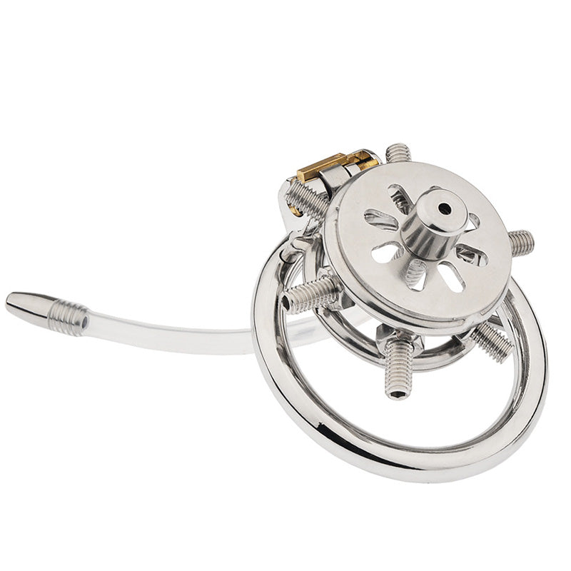 FLAT CHASTITY CAGE SPIKTED METAL