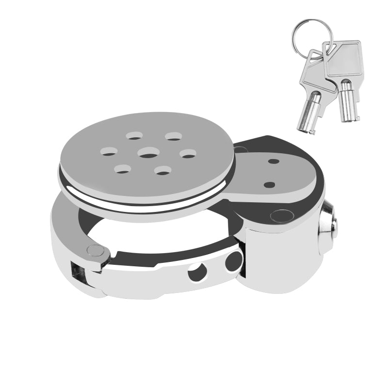 Flat Chastity Cage Adjustable Cock Cage Stainless Steel Chastity Device Minimalist Chastity Lock 6-Level Cock Ring Smooth Surface Cock Cage Chastity Cage for Men
