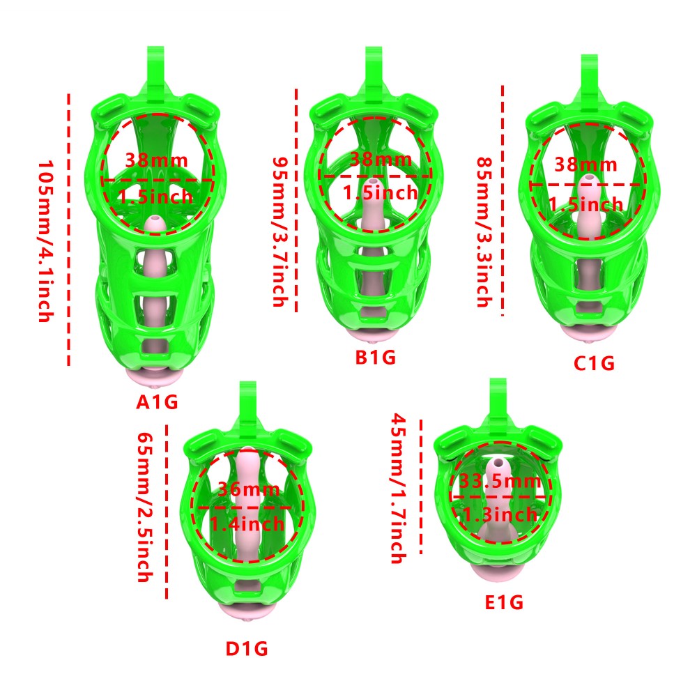 3D Printed Male Chastity Cage with Lock & 5 Rings – Resin Virginity Device for Men