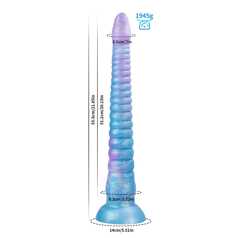 Consolador con tentáculo de pulpo que brilla en la oscuridad | Plug anal azul degradado y morado