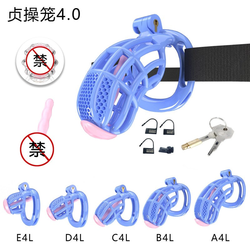 Honeycomb Obedient Chastity Cage – Lightweight Resin, 5 Ring Sizes, Built-in Lock & Strap-Designed Rings