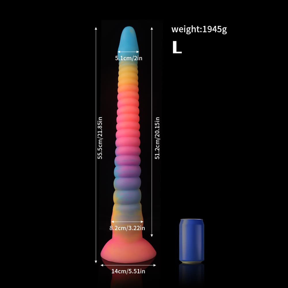Octopus Tentacle Dildo – Eel-Inspired Fantasy Dildo in Blue Yellow Purple Gradient, Body-Safe Silicone