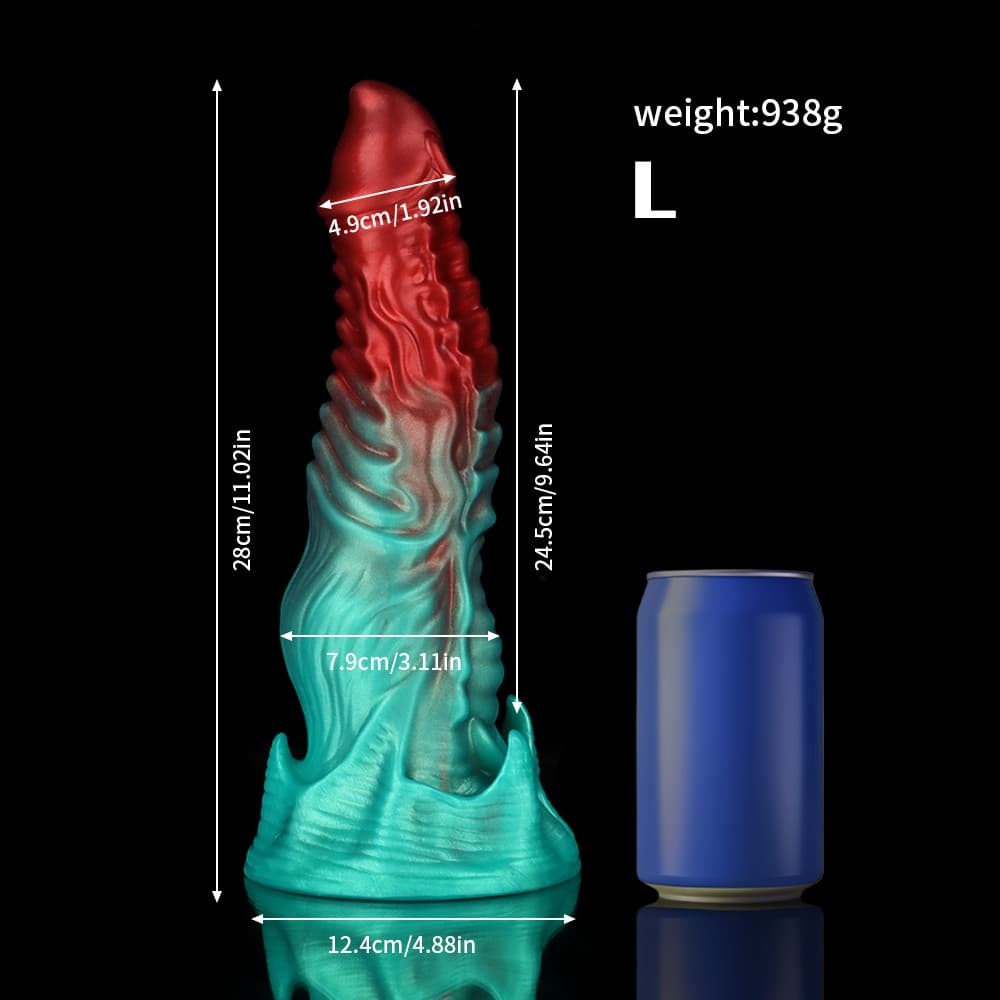 Geisterhafter purpurroter roter grüner Fantasy-Dildo