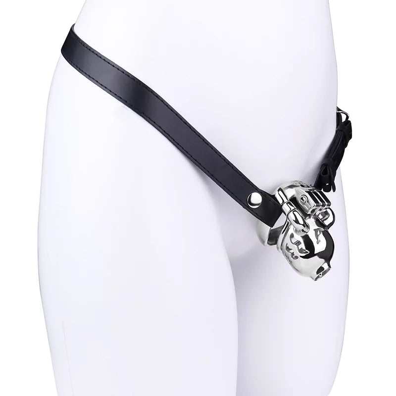 Metal Male Chastity Cage with Prince Albert Lock – Small Size