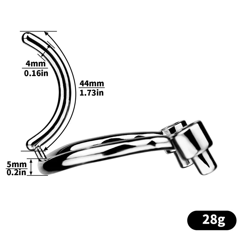 Metal Male Chastity Cage with Prince Albert Lock – Small Size