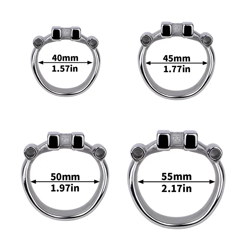 Metal Male Chastity Cage with Prince Albert Lock – Small Size