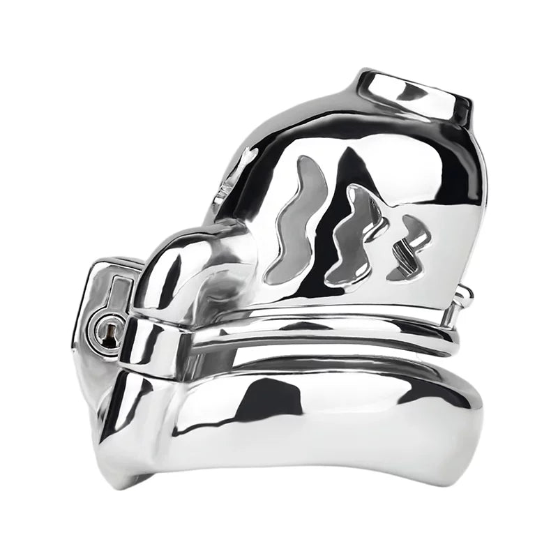 Metal Male Chastity Cage with Prince Albert Lock – Small Size