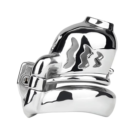 Metal Male Chastity Cage with Prince Albert Lock – Small Size