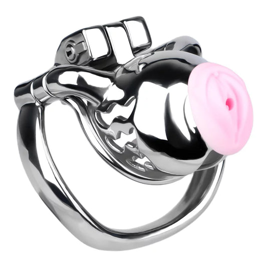 Stainless Steel Chastity Cage with Anti-Slip Ring and Silicone Catheter – Secure, Durable & Comfortable Fit