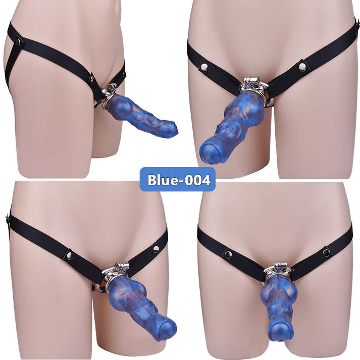 Monster Dildo Chastity Cage