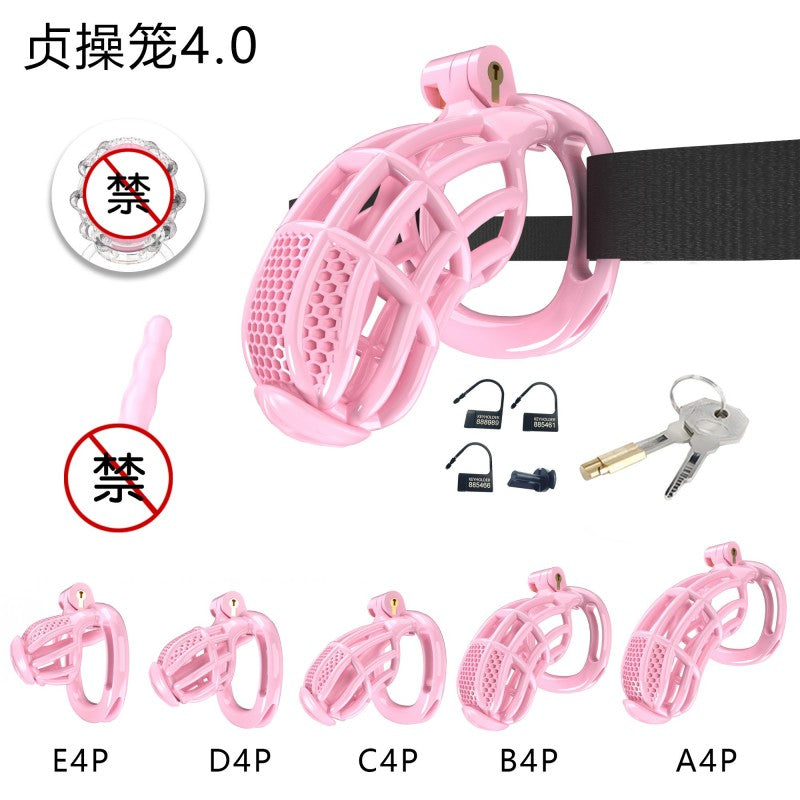 Honeycomb Obedient Chastity Cage – Lightweight Resin, 5 Ring Sizes, Built-in Lock & Strap-Designed Rings