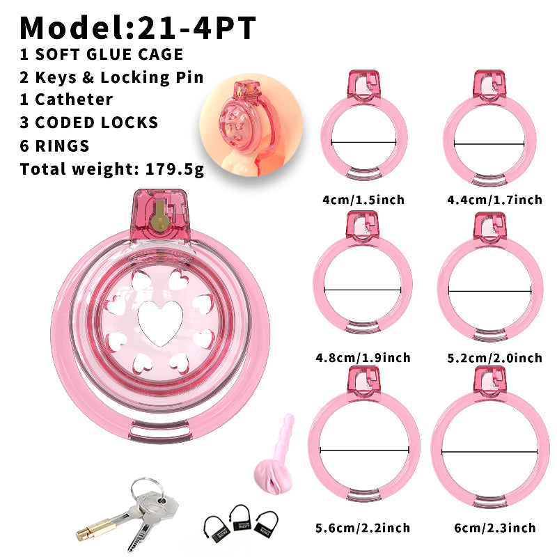 Short Soft Chastity Cage – Butterfly Vent Design, TPE/Silicone, Multi-Shaped