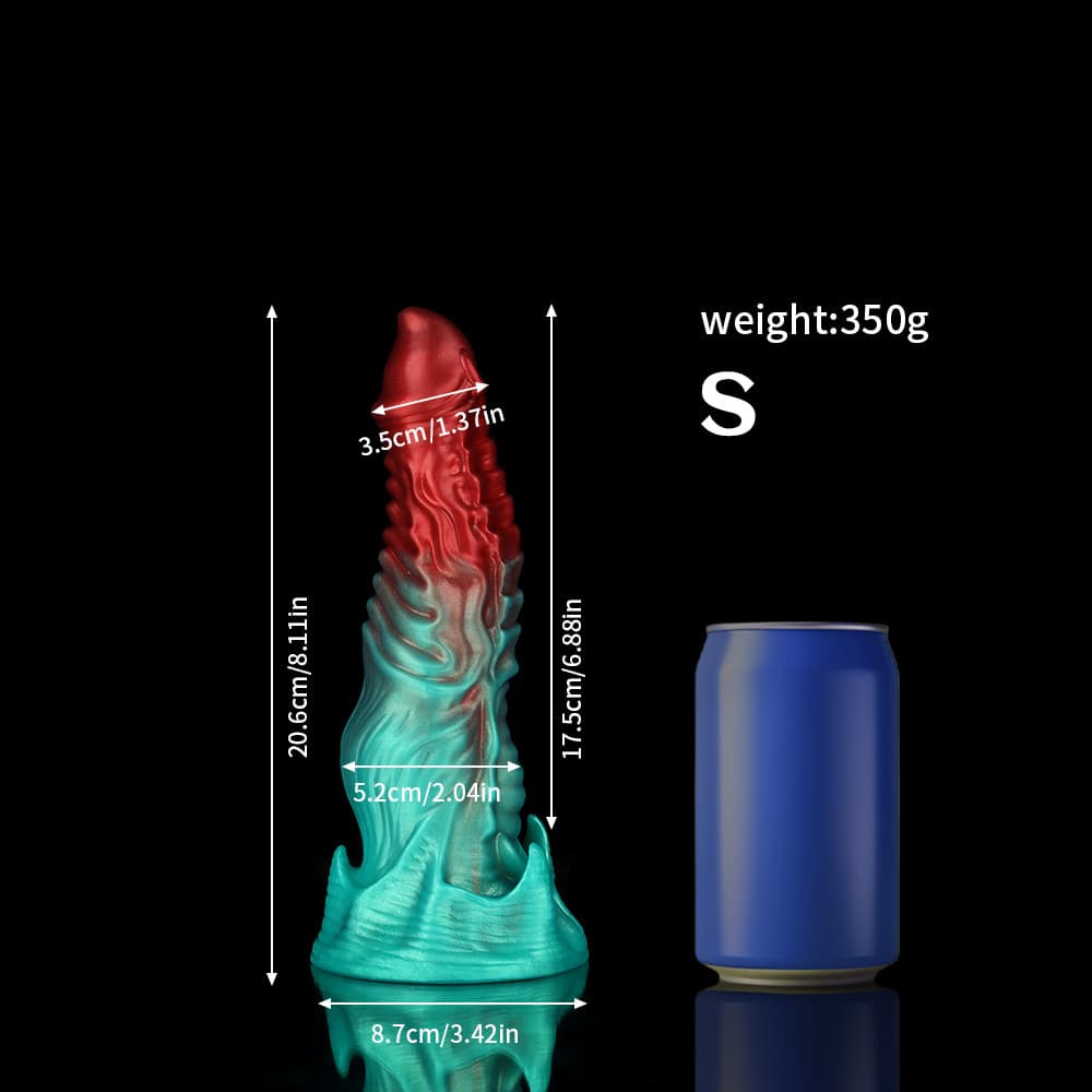 Geisterhafter purpurroter roter grüner Fantasy-Dildo