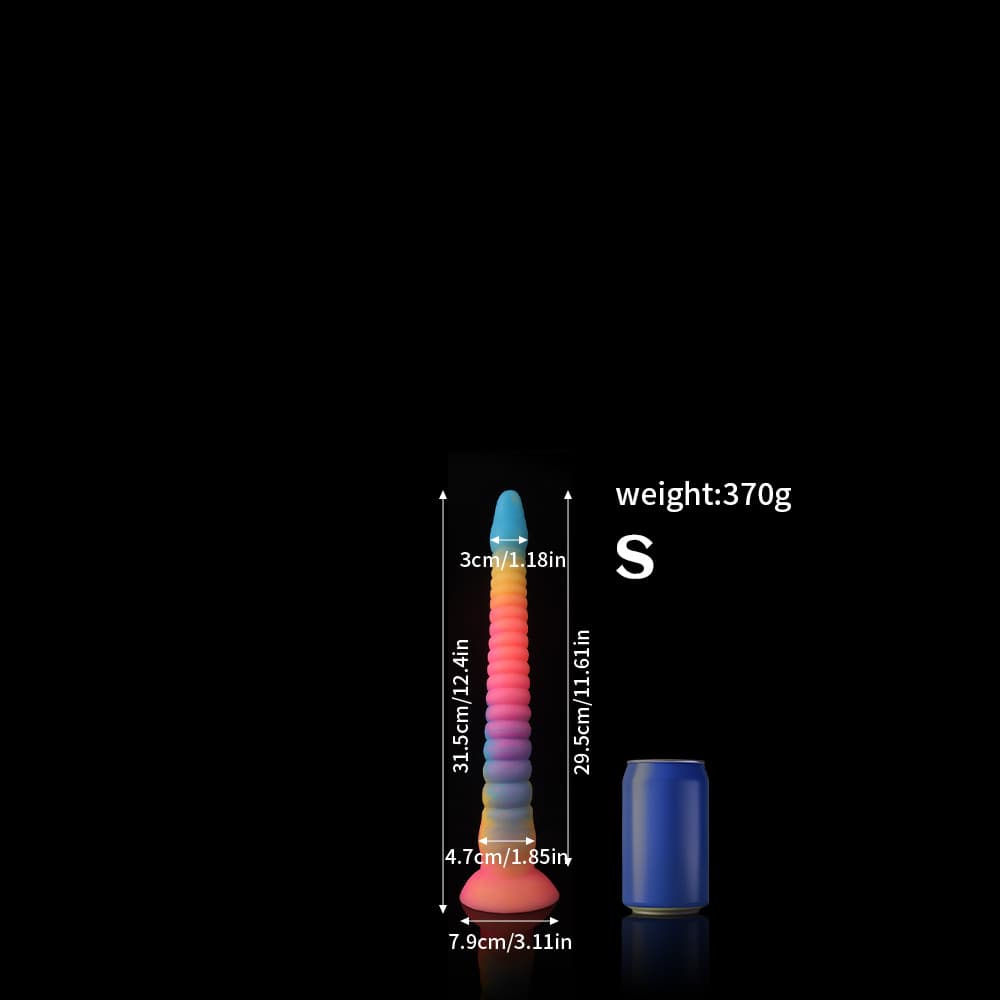 Octopus Tentacle Dildo – Eel-Inspired Fantasy Dildo in Blue Yellow Purple Gradient, Body-Safe Silicone