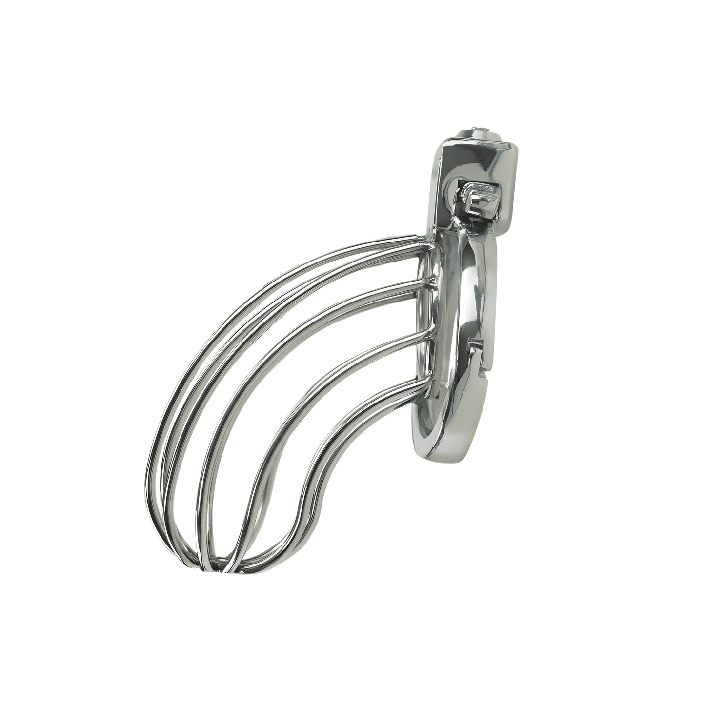 Lightweight Metal Chastity Cage – Steel Cage Front, 40–63mm Adjustable Alloy Ring, Built-in Lock
