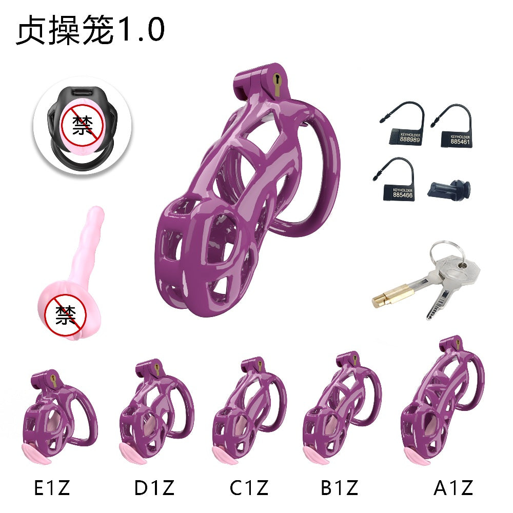 3D Printed Male Chastity Cage with Lock & 5 Rings – Resin Virginity Device for Men
