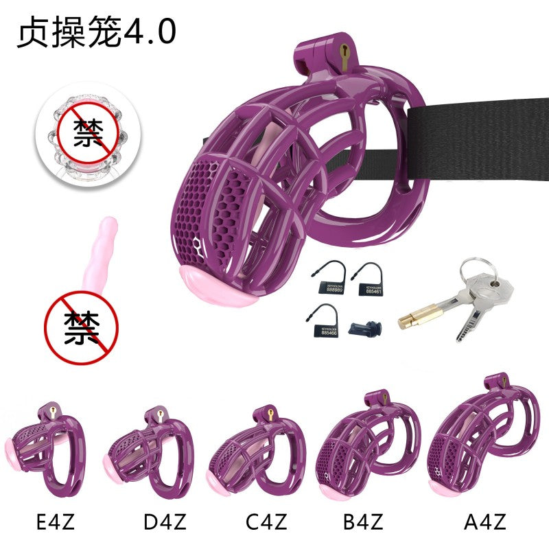 Honeycomb Obedient Chastity Cage – Lightweight Resin, 5 Ring Sizes, Built-in Lock & Strap-Designed Rings
