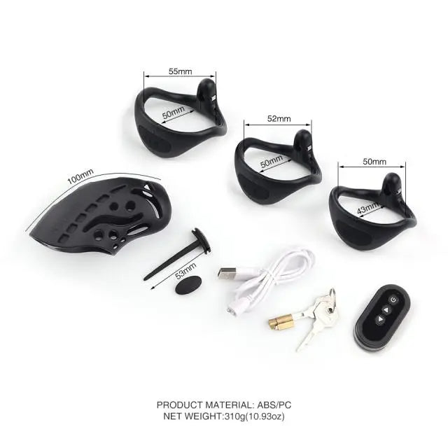 Electric Shock Resin Cock Cage with Remote Control