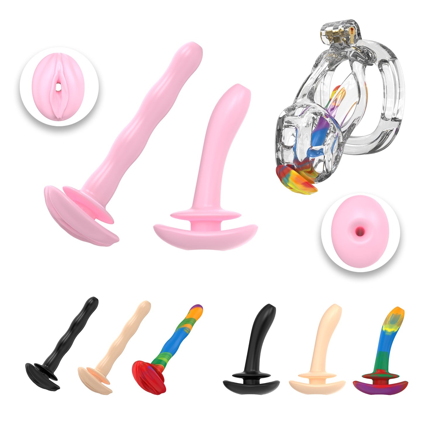 Colorful Flexible Silicone Urethral Catheter – 5.8cm & 3.6cm Options | Soft & Body-Safe