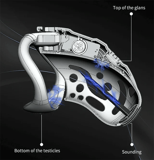 Electric Shock Resin Cock Cage with Remote Control