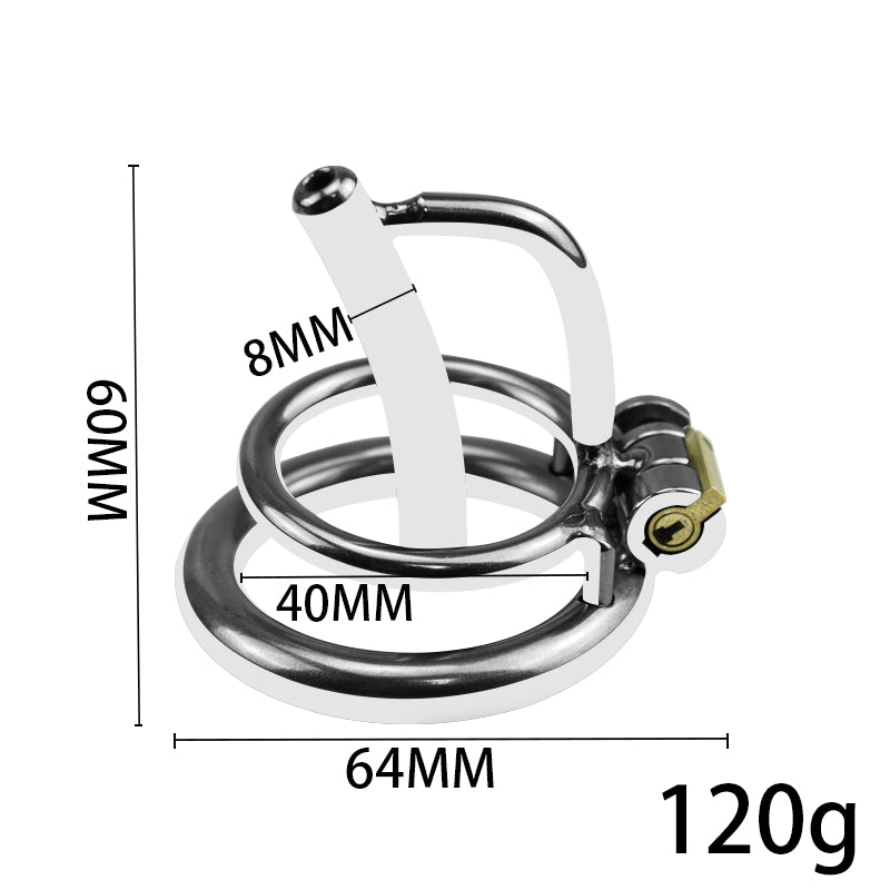 Metal Chastity Cage – Minimal Design with Urethral Tube