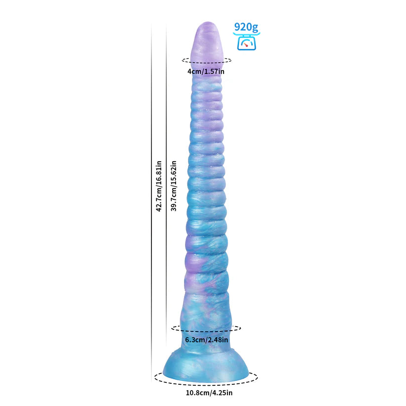 Consolador con tentáculo de pulpo que brilla en la oscuridad | Plug anal azul degradado y morado