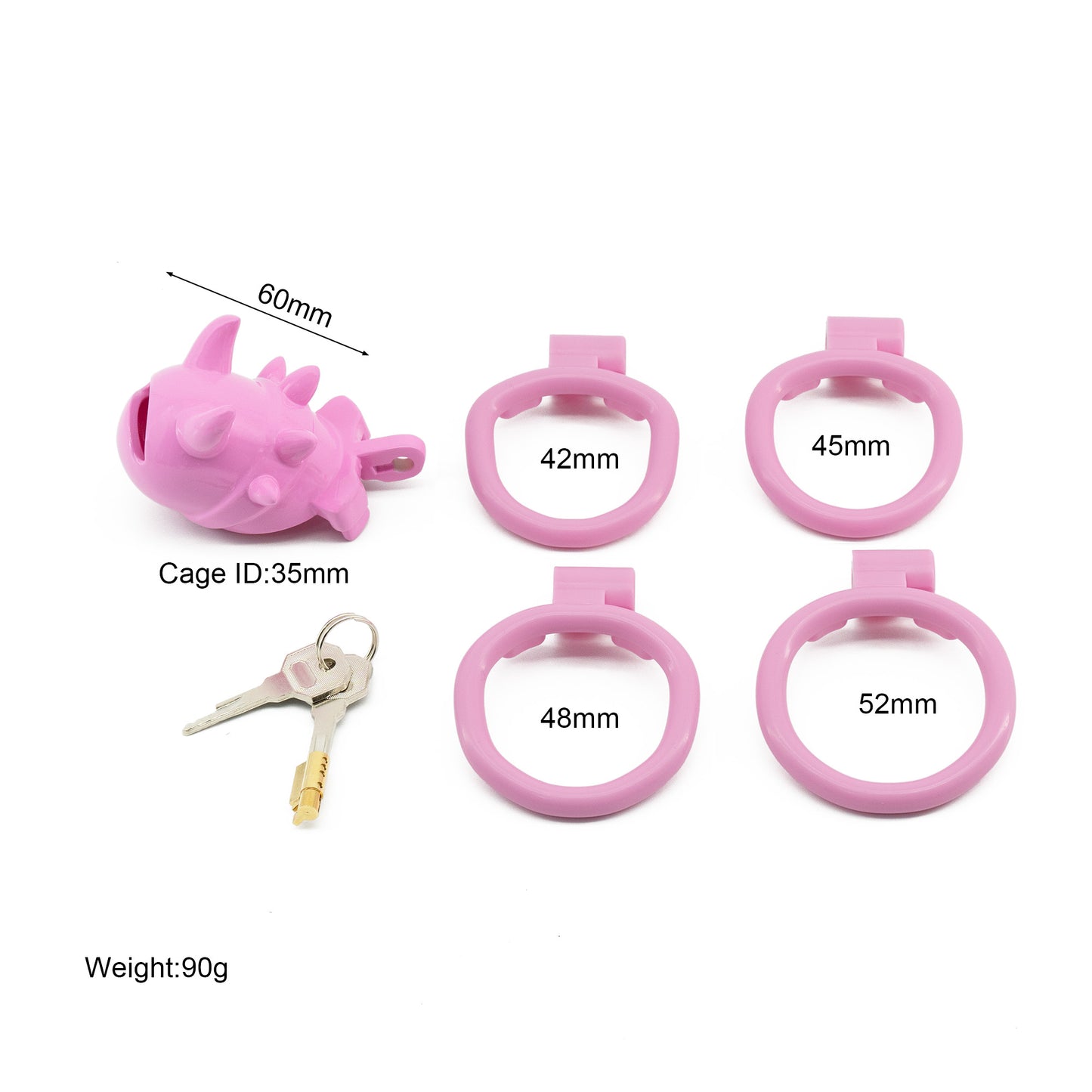 Demon Spiked Lightweight Resin Chastity Cage — Hidden Lock, 4 Rings, Ultimate Dark Control