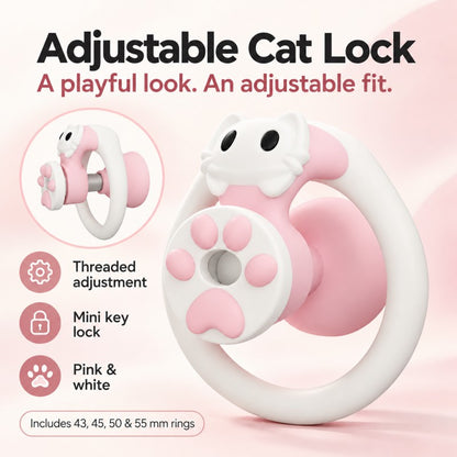 Kitty Twist Adjustable Inverted Chastity Cage – Pink & White
