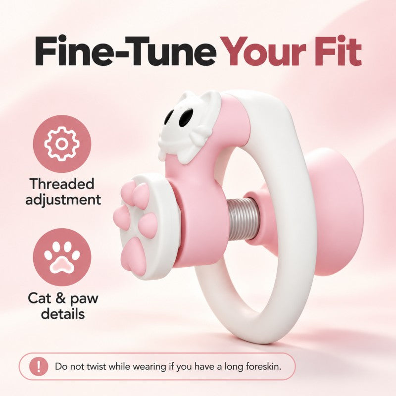 Kitty Twist Adjustable Inverted Chastity Cage – Pink & White