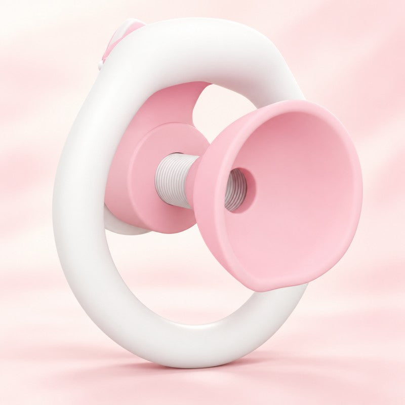 Kitty Twist Adjustable Inverted Chastity Cage – Pink & White